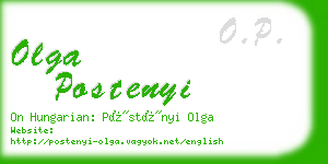 olga postenyi business card